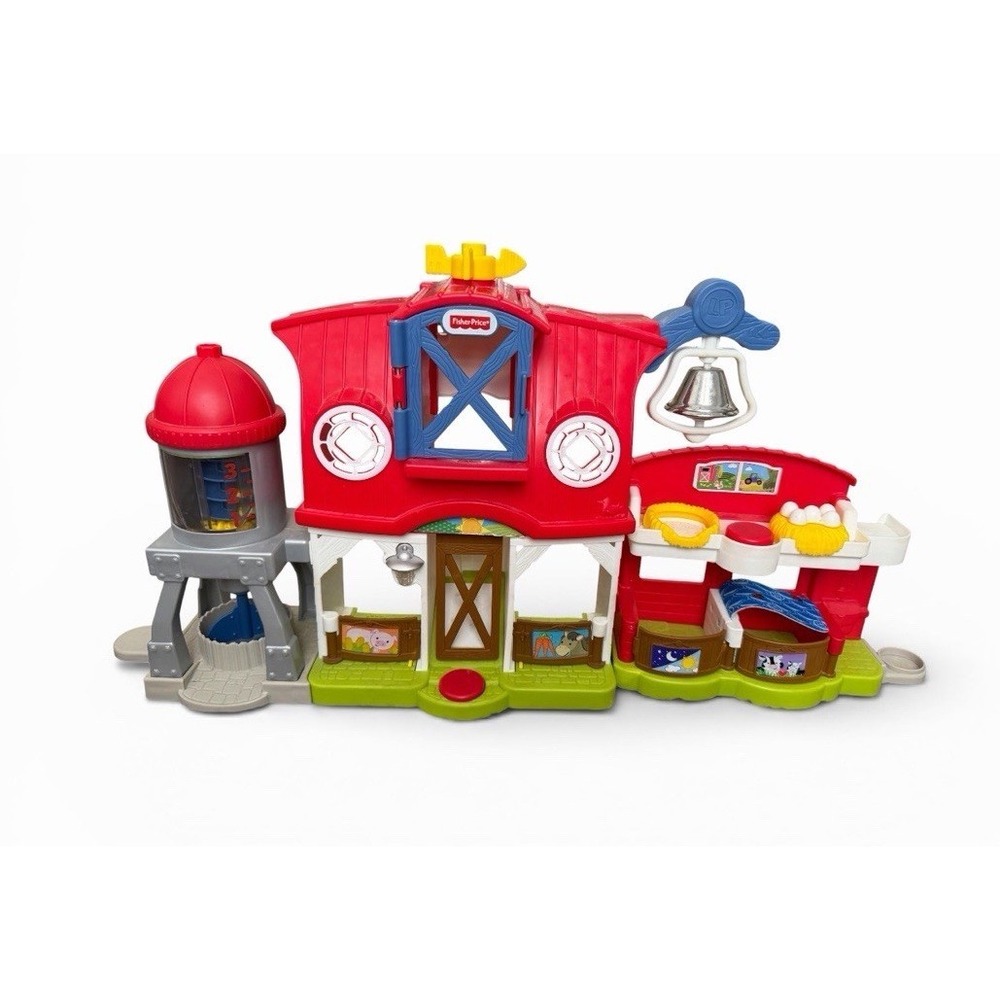 Fisher Price 2016 Little People Animal Farm Corn Silo Red Barn With Sound Works